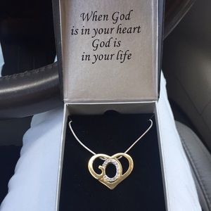 God’s heart necklace w/charm GOD shaped into heart